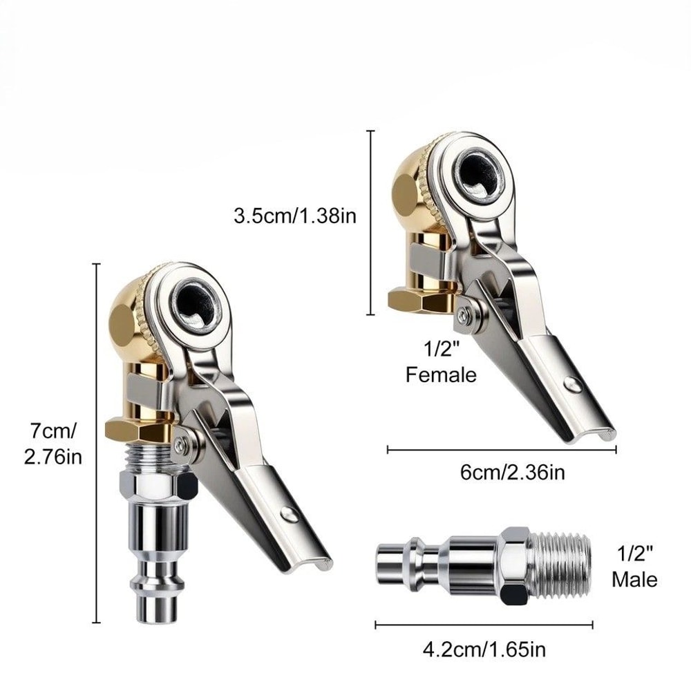 Brass Air Chuck With LockOn Clip FNPT Quick Connect For Tire Inflation Up To PSI 6