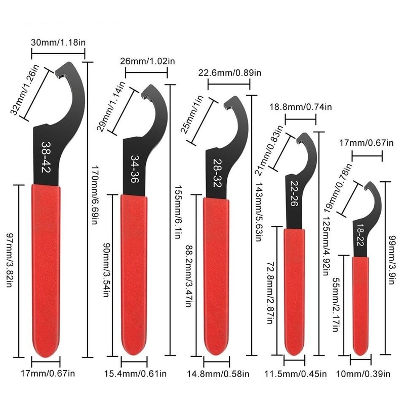 HighStrength Adjustable C Spanner Wrench For Coilover Locking Nuts Shock Absorber Adjustment 1
