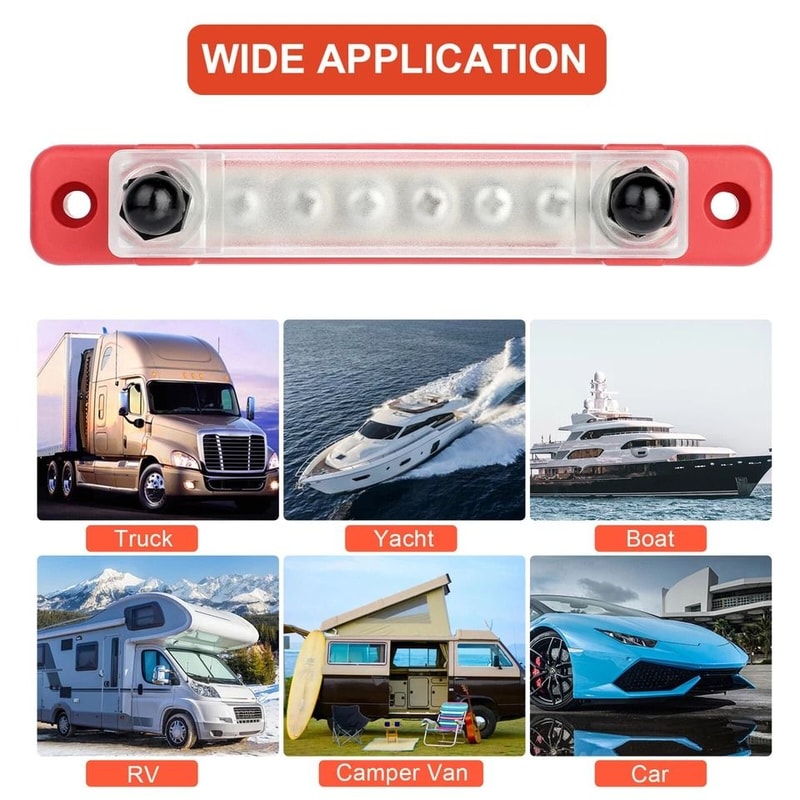 Busbar Terminal Block For Auto Car Boat Marine Power Distribution With Dustproof Cover 1