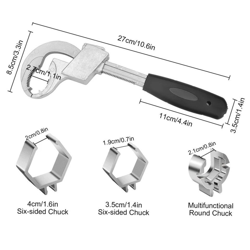 Adjustable Wrench For Plumbing Universal DoubleEnded Crescent Wrench Home Sink And Bathroom Repair 2