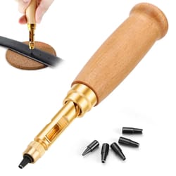 heavy duty leather belt punch tool, spring-loaded hole setter, handheld, adjustable punch sizes for belts, bags