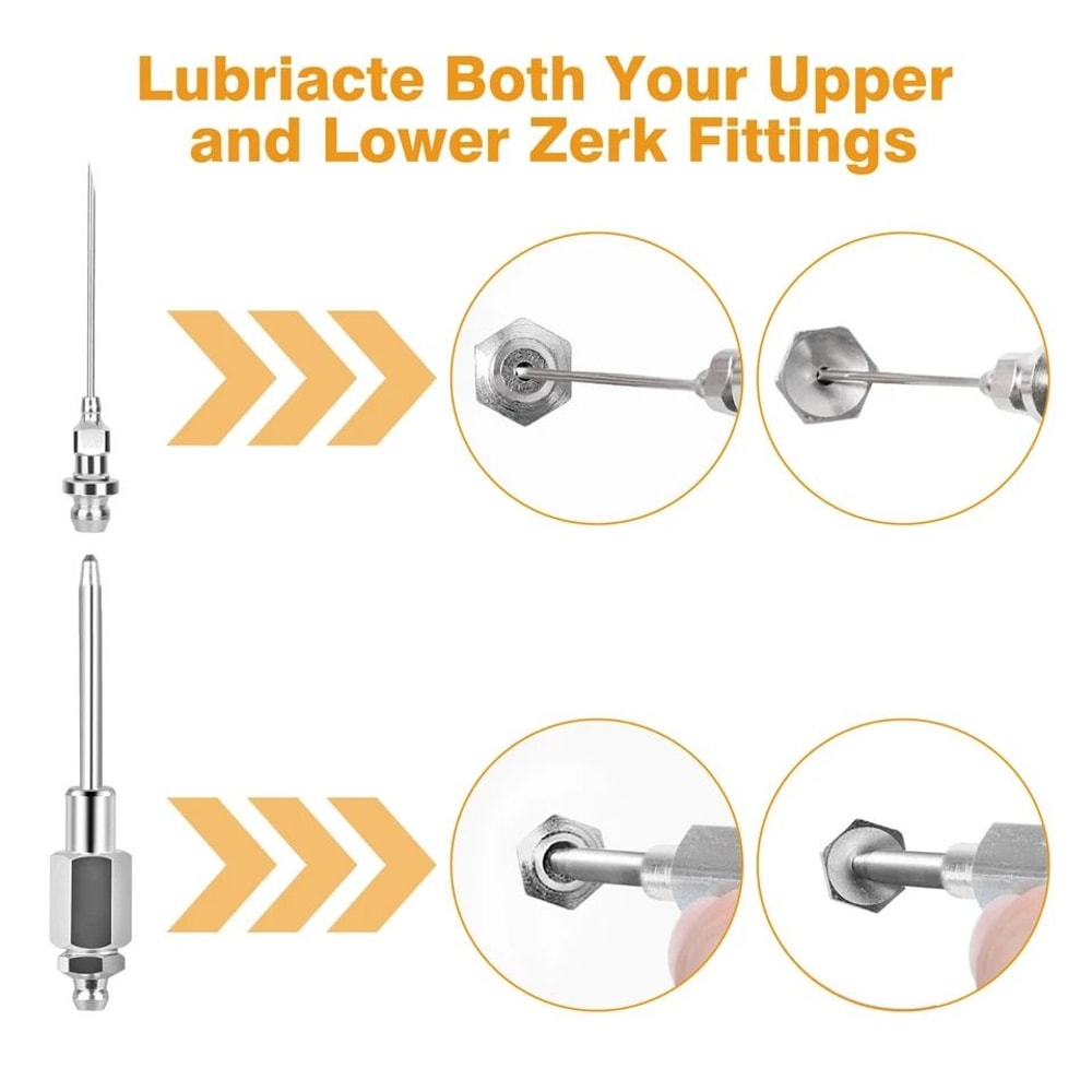 Grease Injector Needle Set Grease Gun Nozzle Rubber Joint Tip For Automotive Industrial And Machine 2
