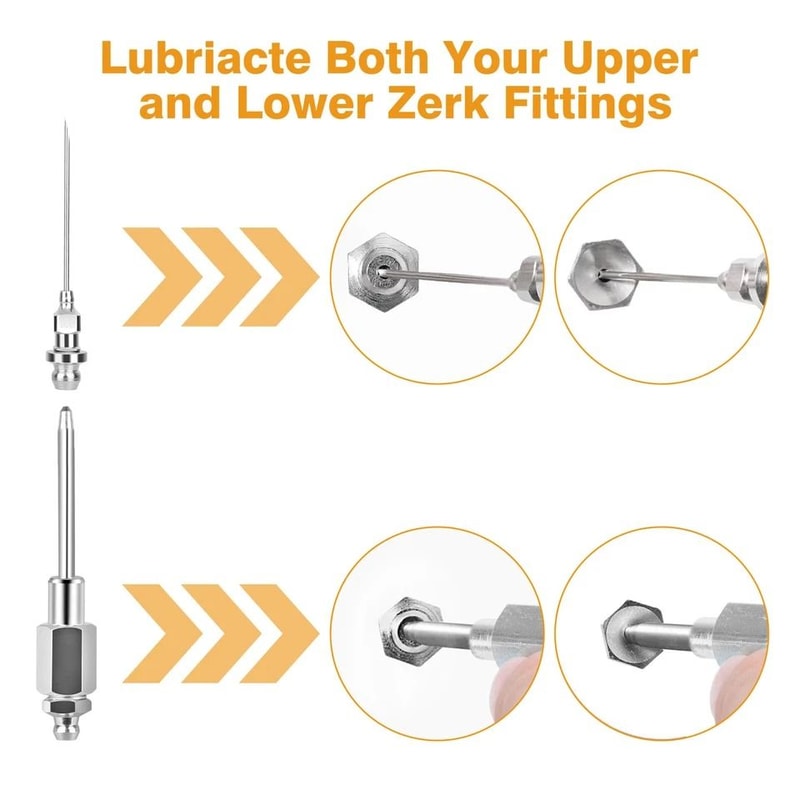 Grease Injector Needle Set Grease Gun Nozzle Rubber Joint Tip For Automotive Industrial And Machine 2