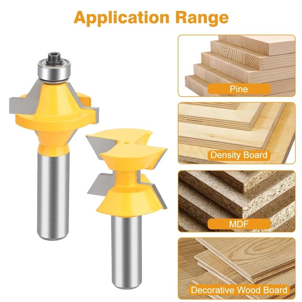 Tongue And Groove Router Bit Set Wood Milling Cutter For Edge Banding High Precision Double Flute C 2