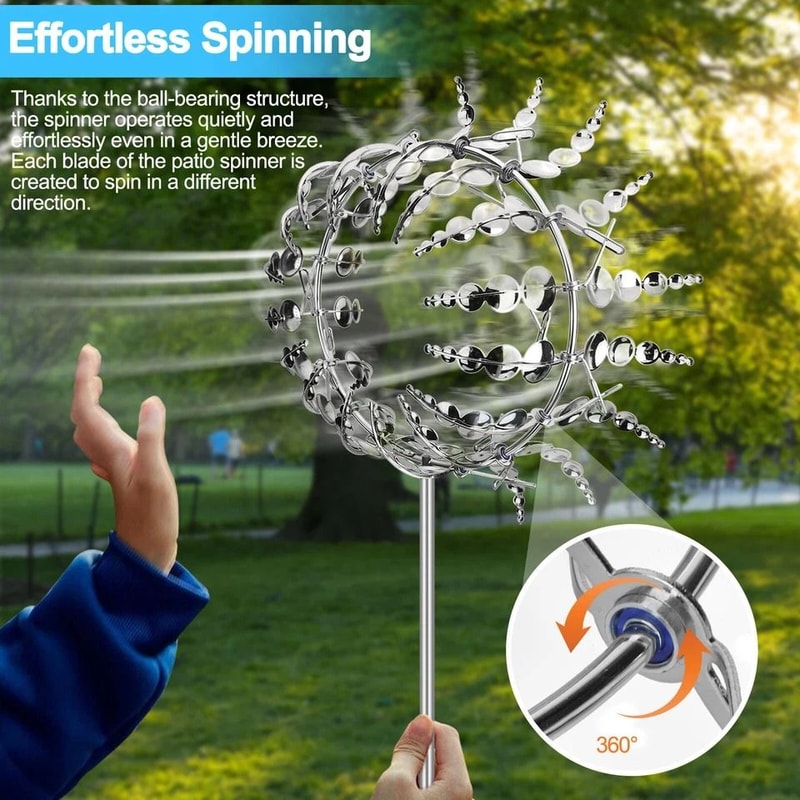 Metal Windmill Sculpture Unique Wind Catchers Yard Garden Outdoor Kinetic Wind Spinner Perfect For 9