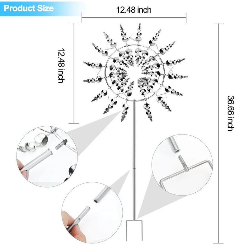Metal Windmill Sculpture Unique Wind Catchers Yard Garden Outdoor Kinetic Wind Spinner Perfect For 2