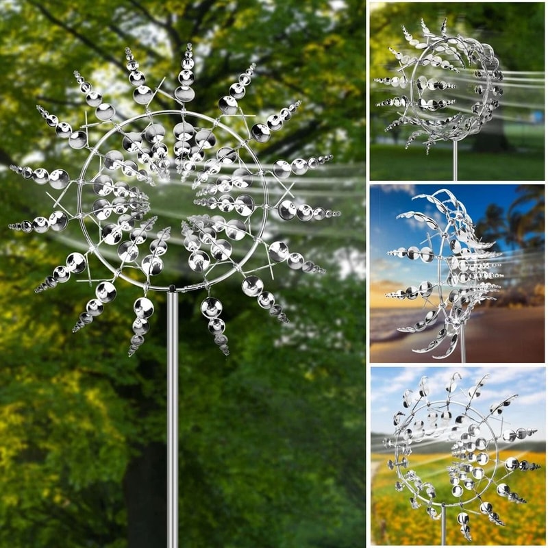 Metal Windmill Sculpture Unique Wind Catchers Yard Garden Outdoor Kinetic Wind Spinner Perfect For 3