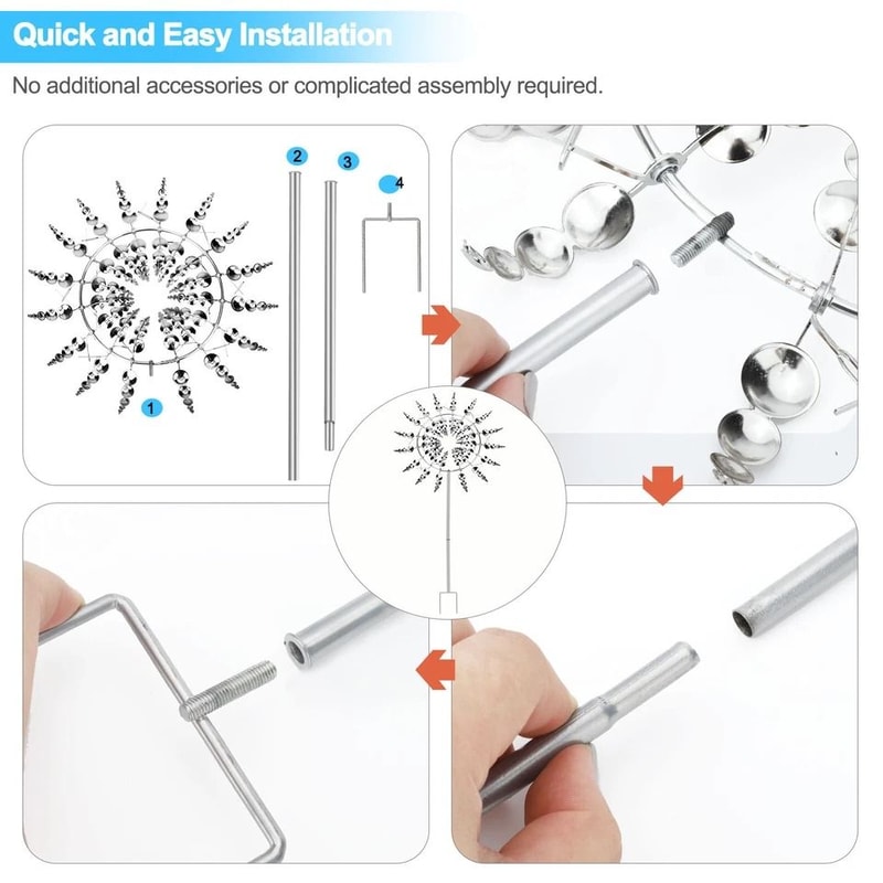 Metal Windmill Sculpture Unique Wind Catchers Yard Garden Outdoor Kinetic Wind Spinner Perfect For 7