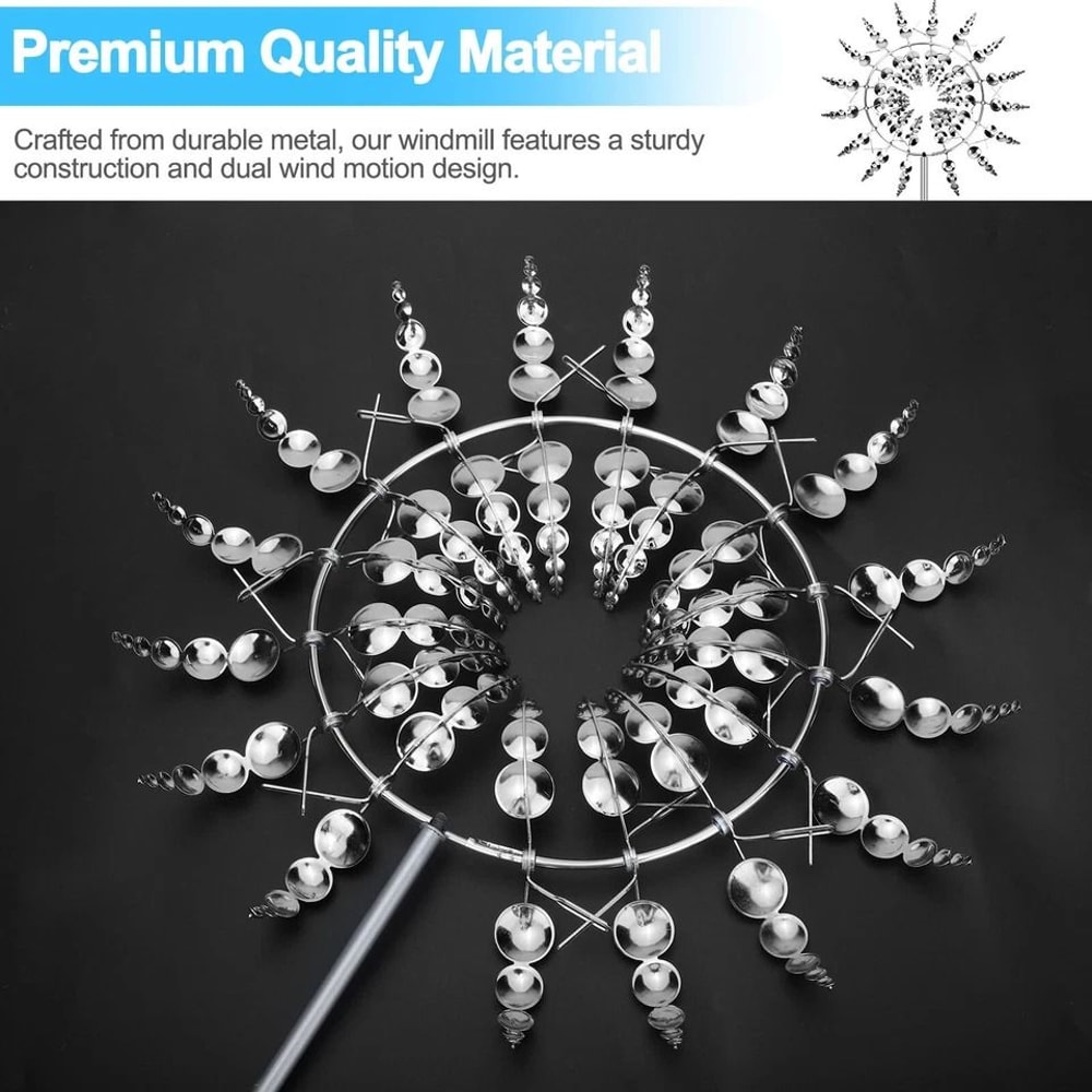 Metal Windmill Sculpture Unique Wind Catchers Yard Garden Outdoor Kinetic Wind Spinner Perfect For 8