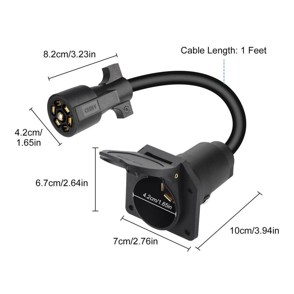 Trailer Extension Connector Heavy Duty Wiring Harness Male To Female Plug For RV Truck Boat 2