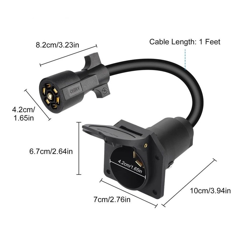 Trailer Extension Connector Heavy Duty Wiring Harness Male To Female Plug For RV Truck Boat 2