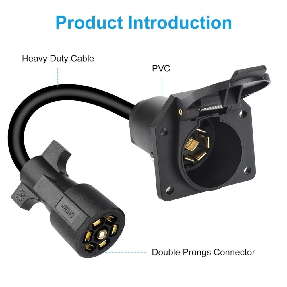 Trailer Extension Connector Heavy Duty Wiring Harness Male To Female Plug For RV Truck Boat 6