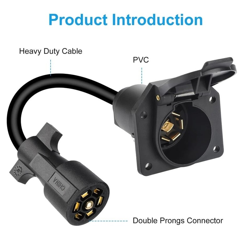 Trailer Extension Connector Heavy Duty Wiring Harness Male To Female Plug For RV Truck Boat 6