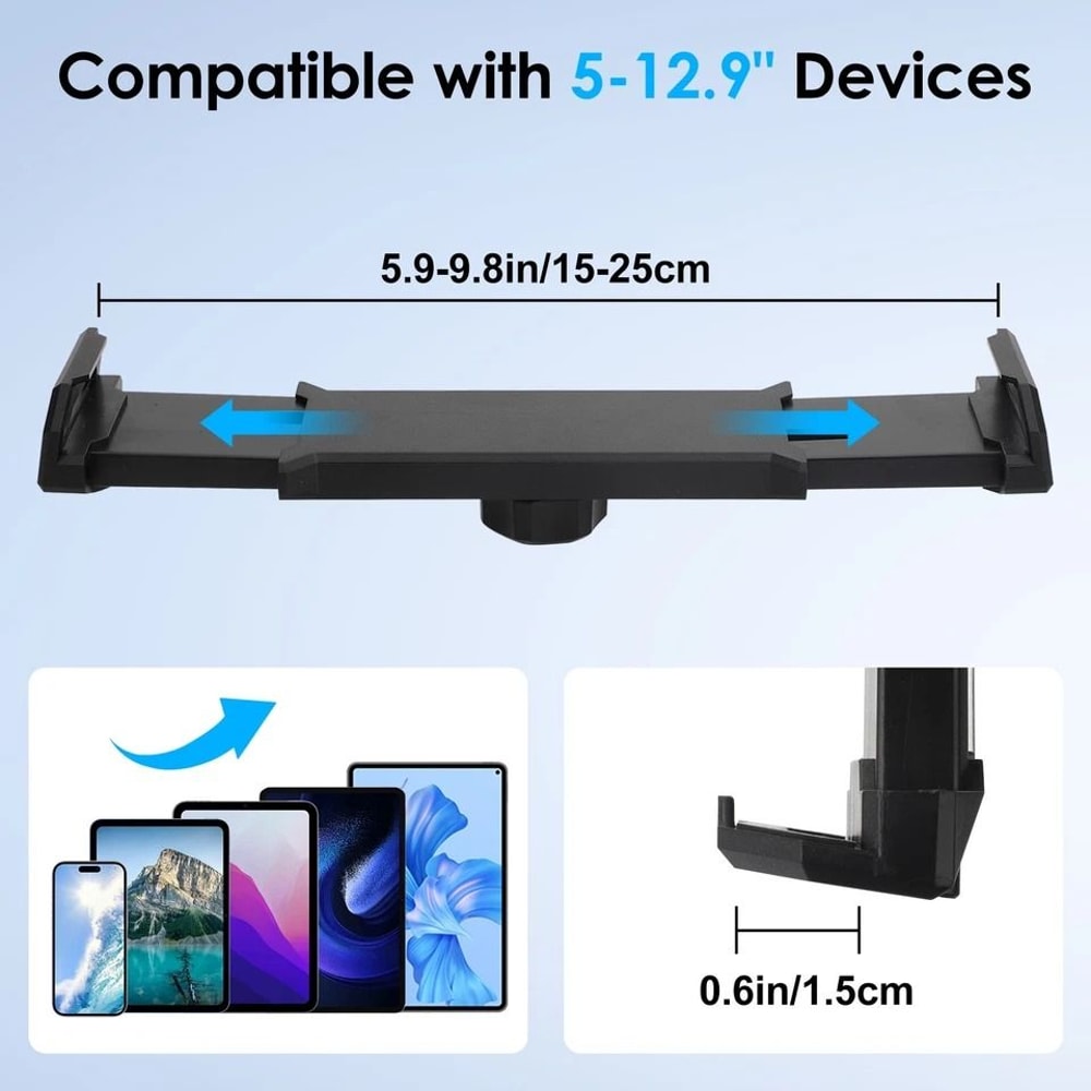 Adjustable Tablet Phone Mount For Mic Stand Bike Golf Cart IPhone IPad 8