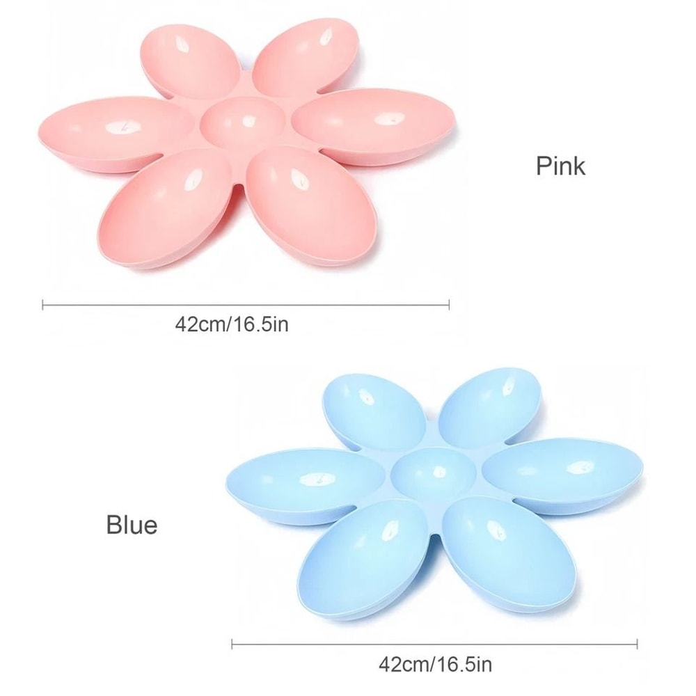 Flower Design Pet Bowl For Cats And Small Dogs Compartments Portion Control Easy Clean NonToxic Pla 8