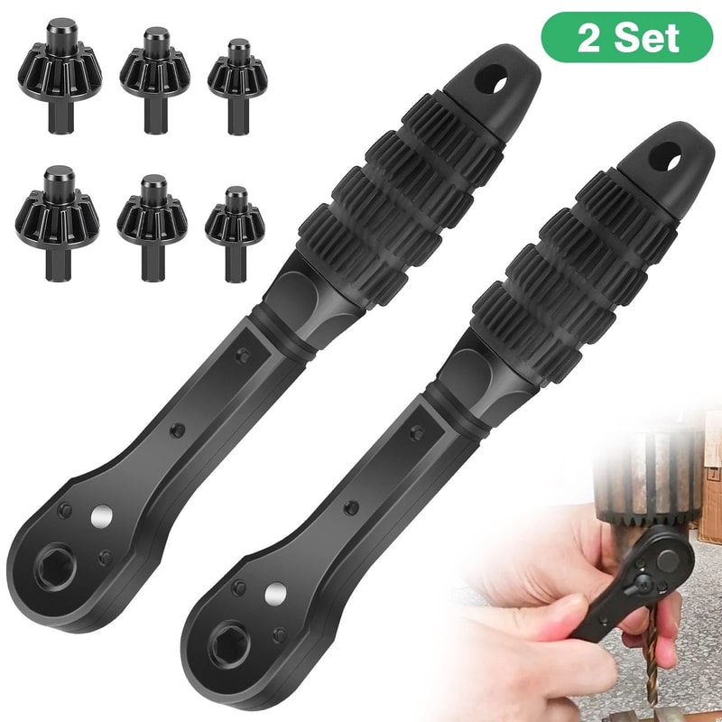 Universal Ratchet Drill Chuck Key Wrench Replacement For Drill Magnetic Tips Interchangeable Heads 8