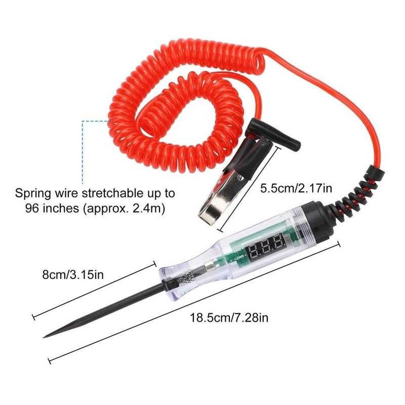 Automotive Circuit Tester LED Test Light With Probe Electrical Tool For Cars Trucks Motorcycles Boa 2