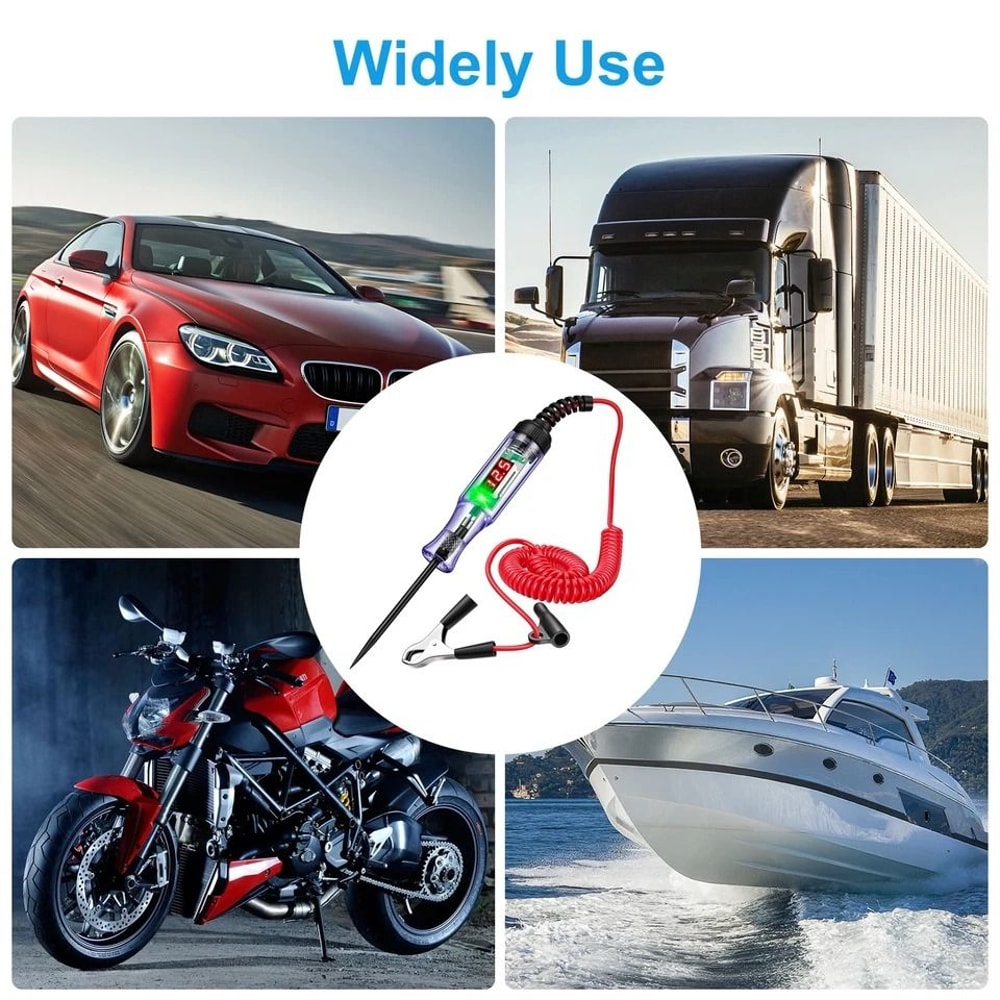 Automotive Circuit Tester LED Test Light With Probe Electrical Tool For Cars Trucks Motorcycles Boa 3