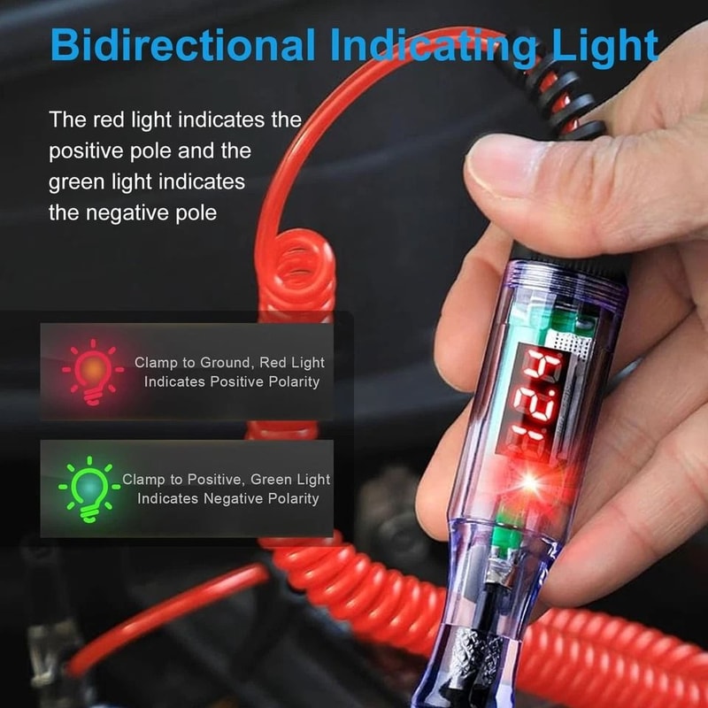 Automotive Circuit Tester LED Test Light With Probe Electrical Tool For Cars Trucks Motorcycles Boa 4