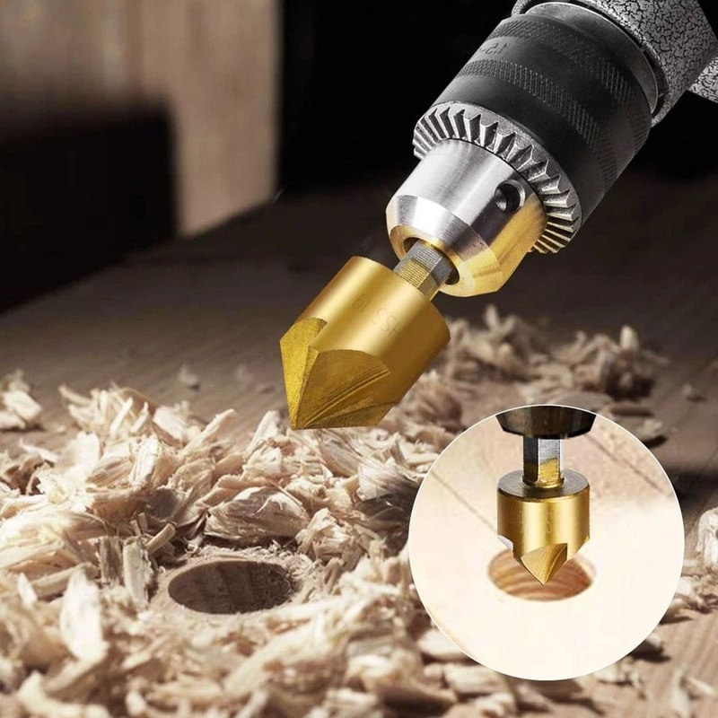 Countersink Drill Bit Set Hex Shank Flute Chamfering Tool For Woodworking Plastic Metal 4