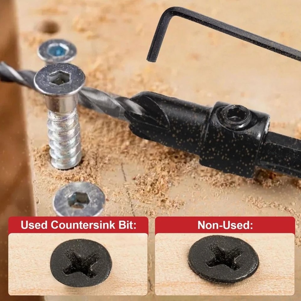 Countersink Drill Bit Set Hex Shank Flute Chamfering Tool For Woodworking Plastic Metal 9