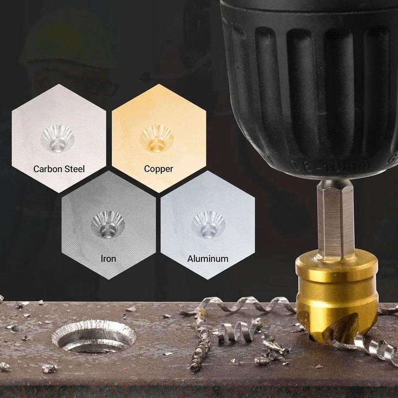 Countersink Drill Bit Set Hex Shank Flute Chamfering Tool For Woodworking Plastic Metal 7