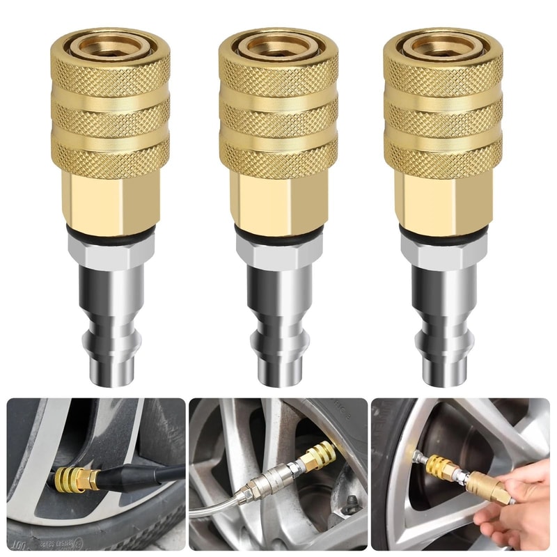 LockOn Air Chuck NPT Female Male Quick Plug LeakFree Tire Inflation For Trucks Cars Bikes 0