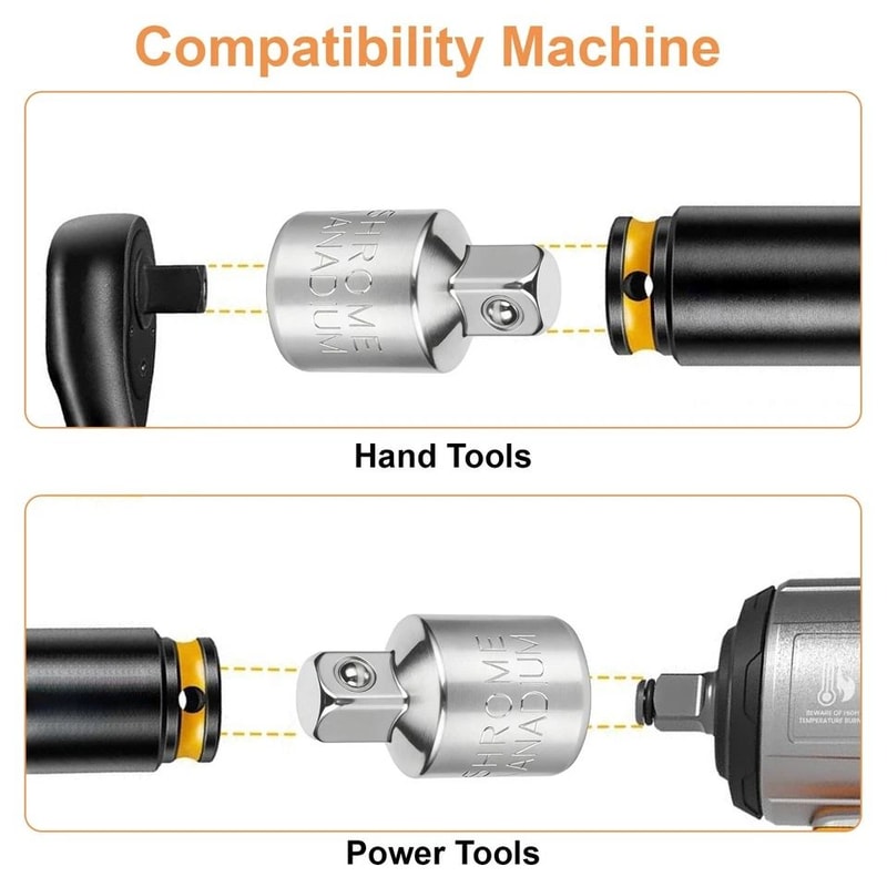 Impact Universal Joint Socket Adapter Piece Flex ChromePlated Steel For Ratchet Wrench Electric Dr 3