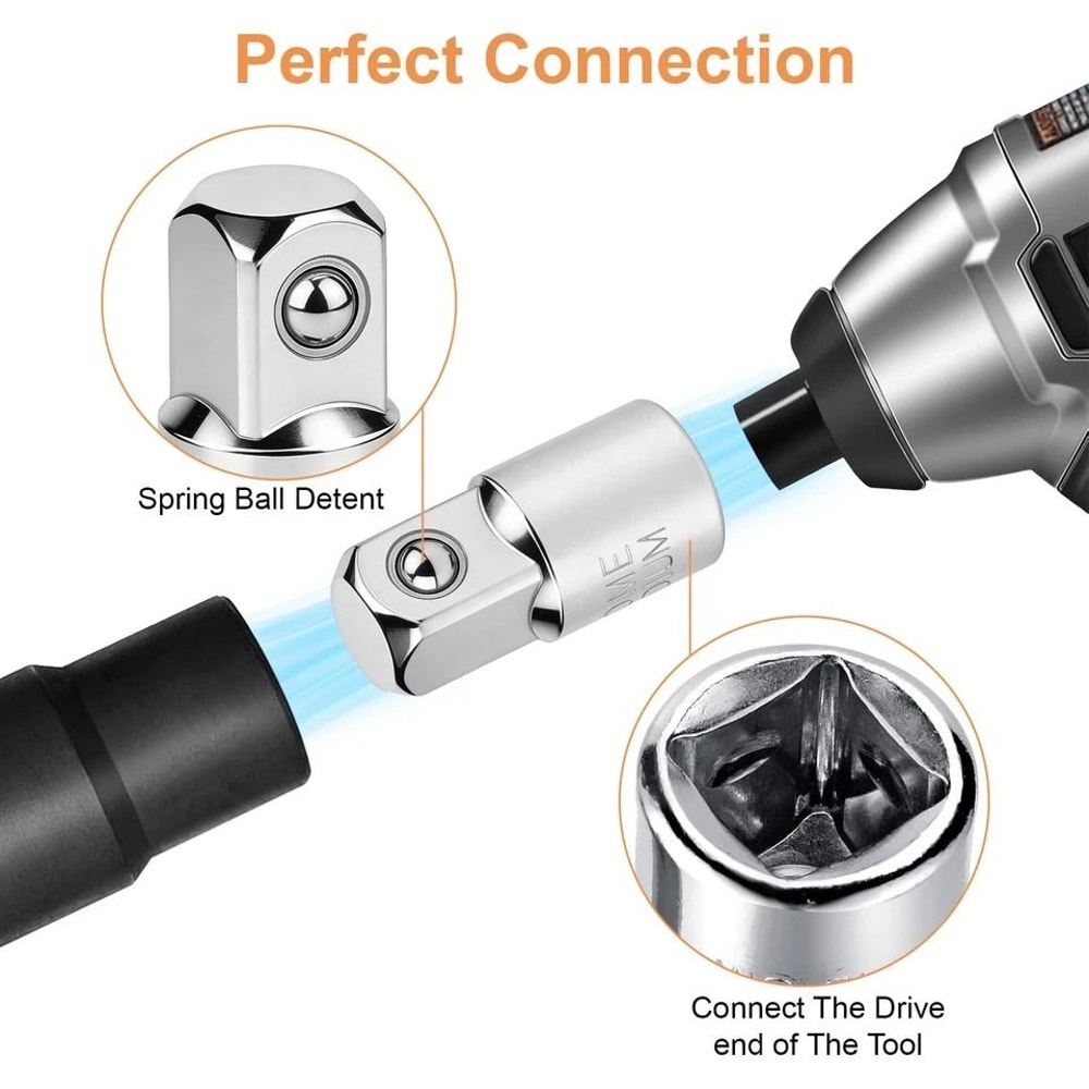 Impact Universal Joint Socket Adapter Piece Flex ChromePlated Steel For Ratchet Wrench Electric Dr 4