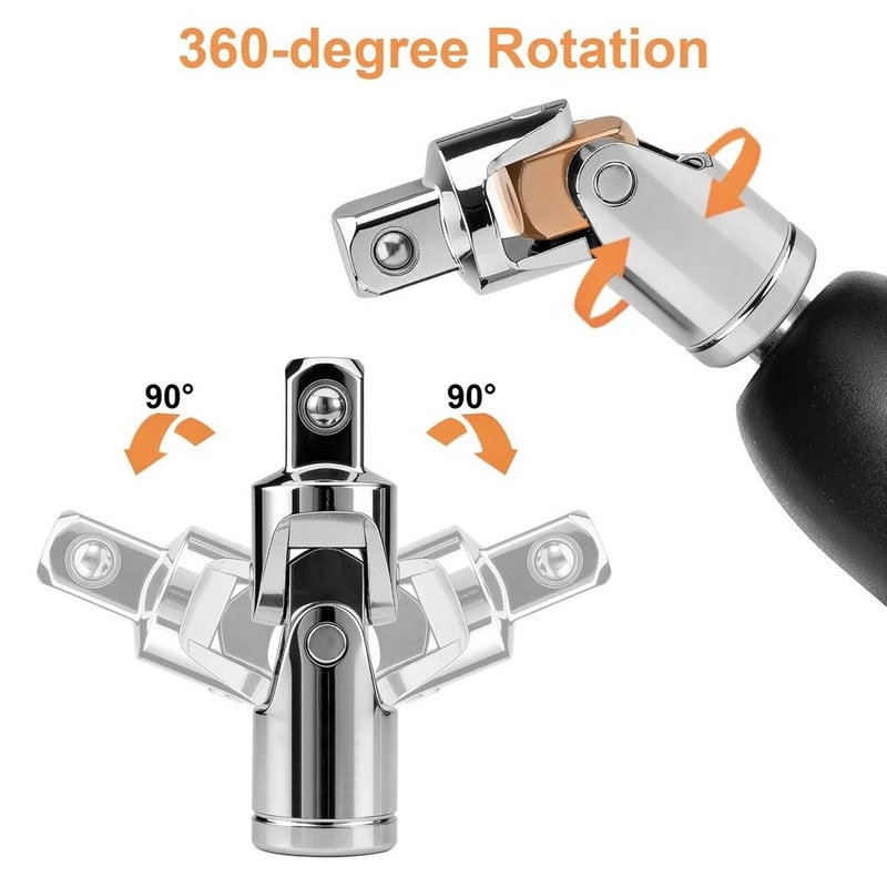 Impact Universal Joint Socket Adapter Piece Flex ChromePlated Steel For Ratchet Wrench Electric Dr 5