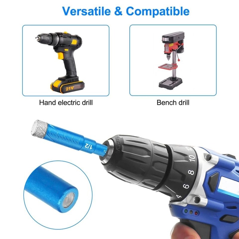 Diamond Drill Bits Set For Marble Porcelain Ceramic Tile Glass Dry Drilling Hole Saw High Carbon S 3
