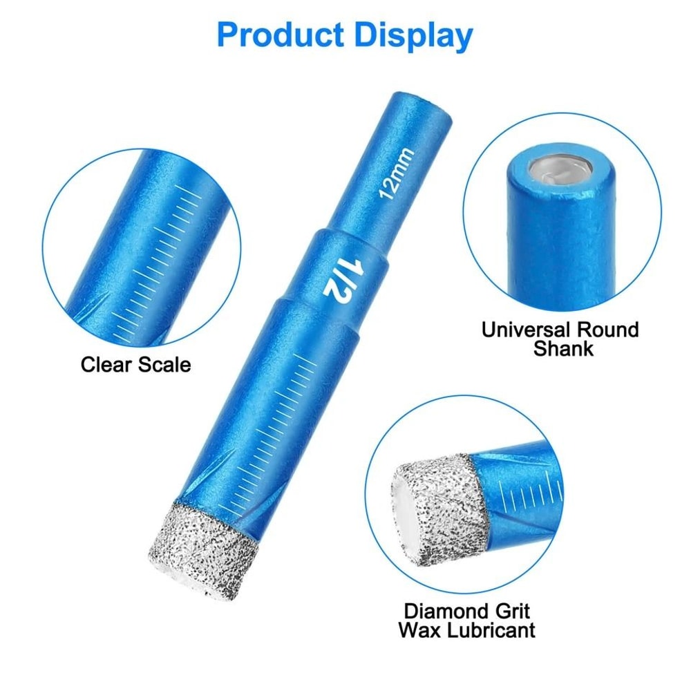 Diamond Drill Bits Set For Marble Porcelain Ceramic Tile Glass Dry Drilling Hole Saw High Carbon S 6