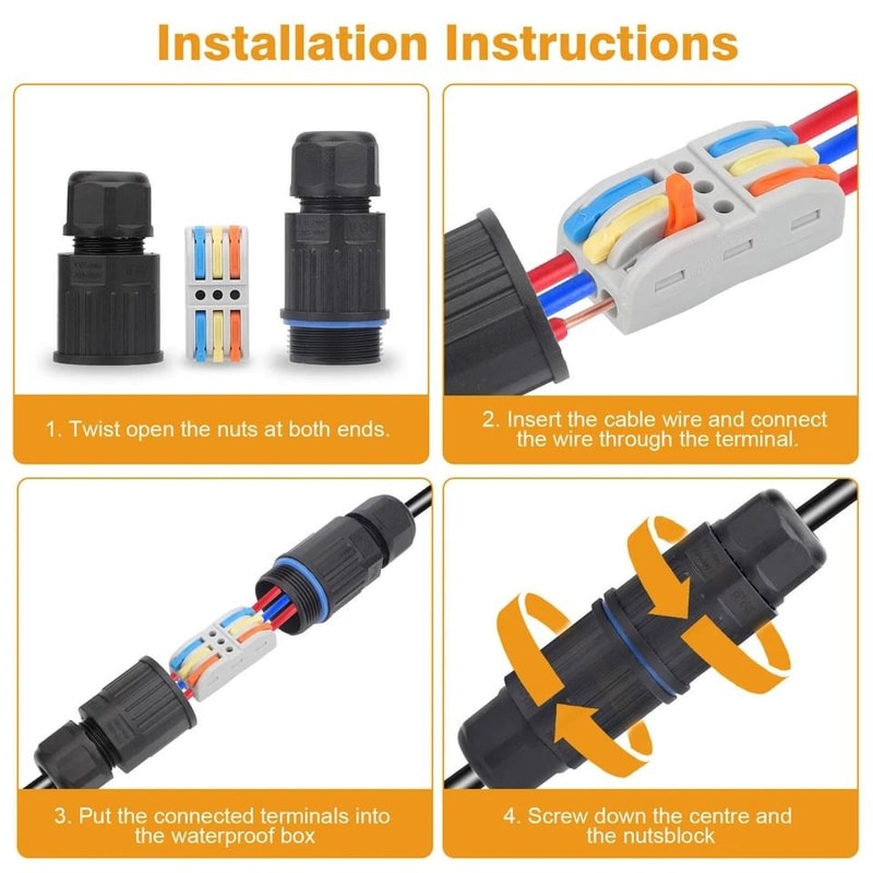 Waterproof Outdoor Way Junction Box Cable Connector For AWG Fireproof And ImpactResistant 2