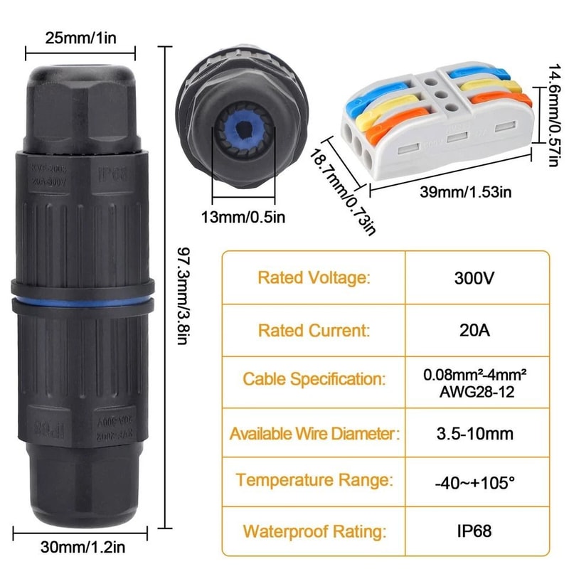 Waterproof Outdoor Way Junction Box Cable Connector For AWG Fireproof And ImpactResistant 4