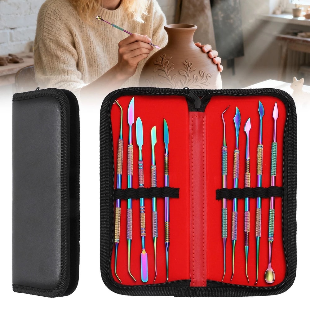 Stainless Steel Carving Tool Set DoubleEnded Sculpting Knives For Ceramic Clay Wood Jewelry Pumpkin 4