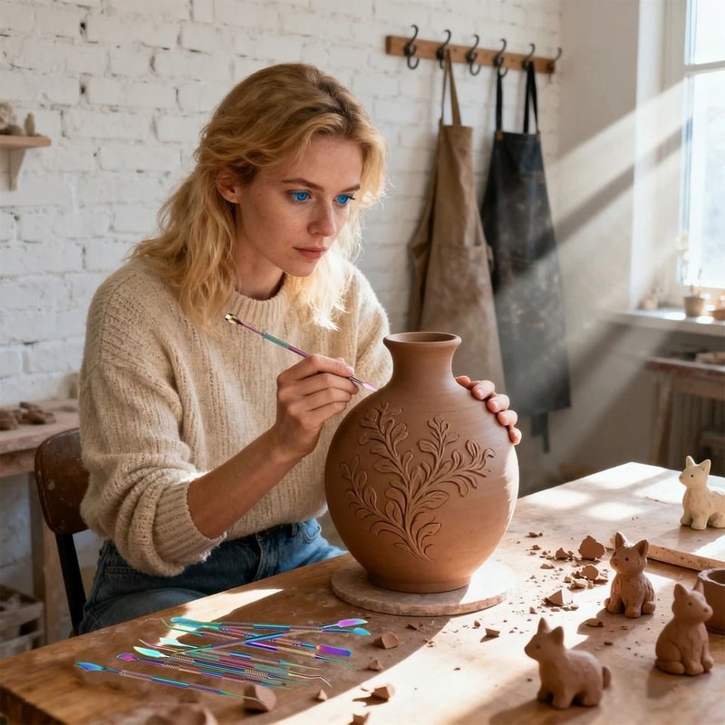 Stainless Steel Carving Tool Set DoubleEnded Sculpting Knives For Ceramic Clay Wood Jewelry Pumpkin 0