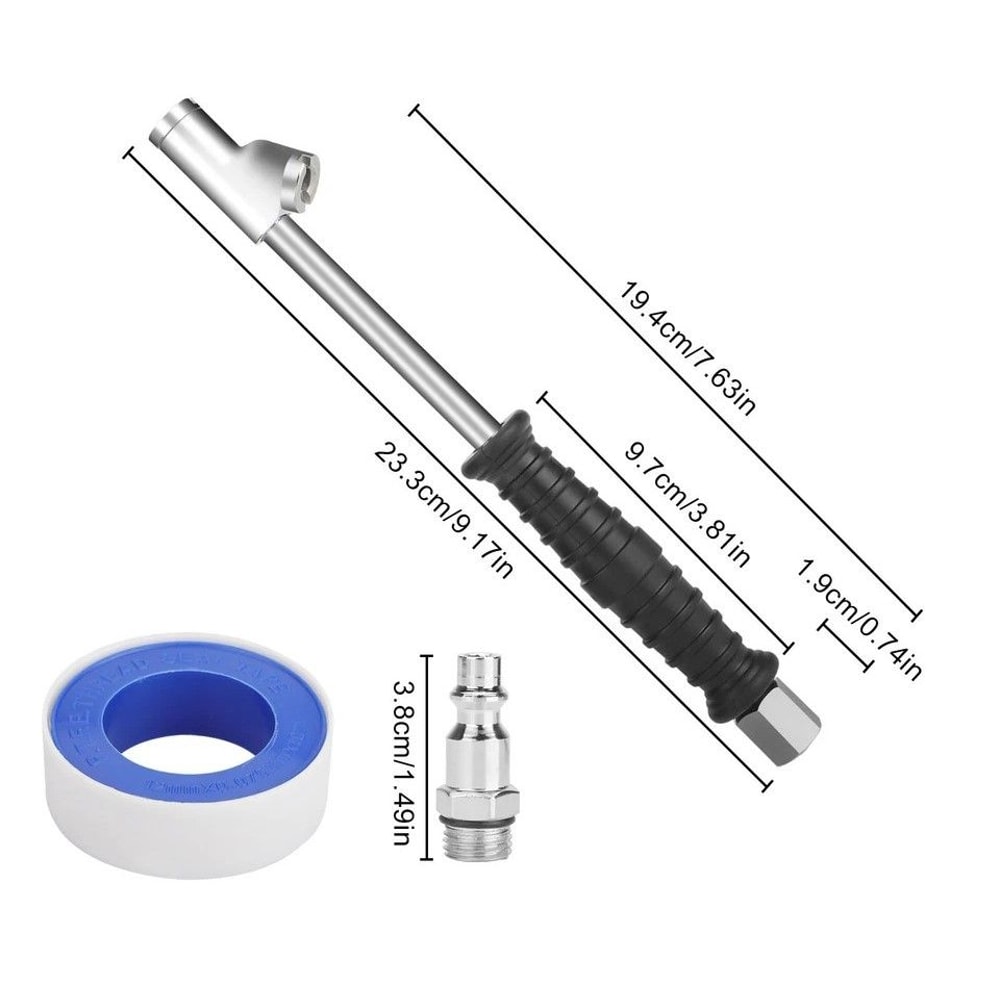 Dual Head Air Chuck For Truck RV FNPT LockOn Foot Design Alloy Steel Inflate OuterInner Tires 1