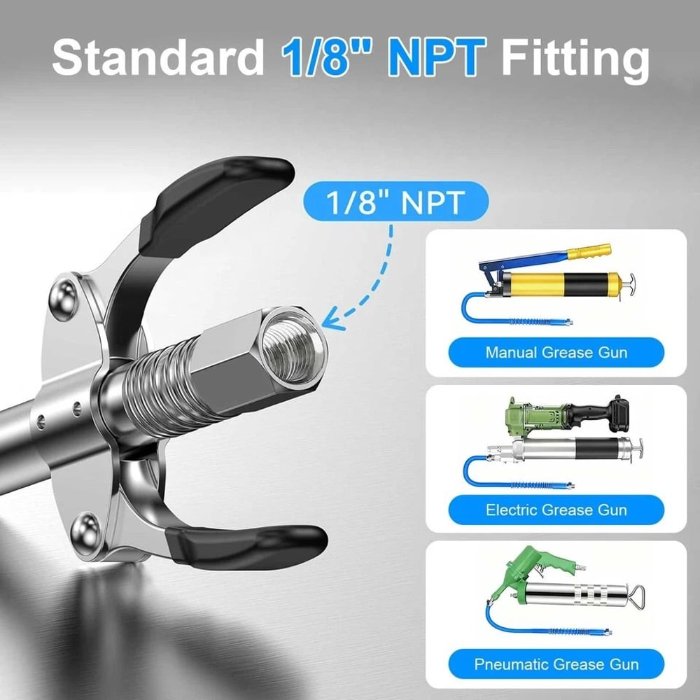 Grease Gun Coupler Kit With Spring Hose LeakFree Heavy Duty For Automotive Industrial And Workshop 4