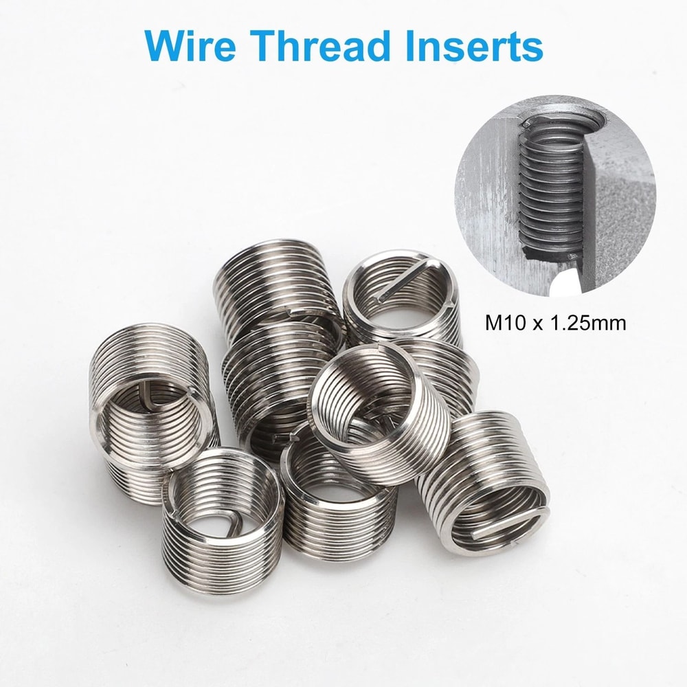 Thread Repair Kit Stainless Steel Inserts HSS Tap Helicoil Style Automotive Tools 0