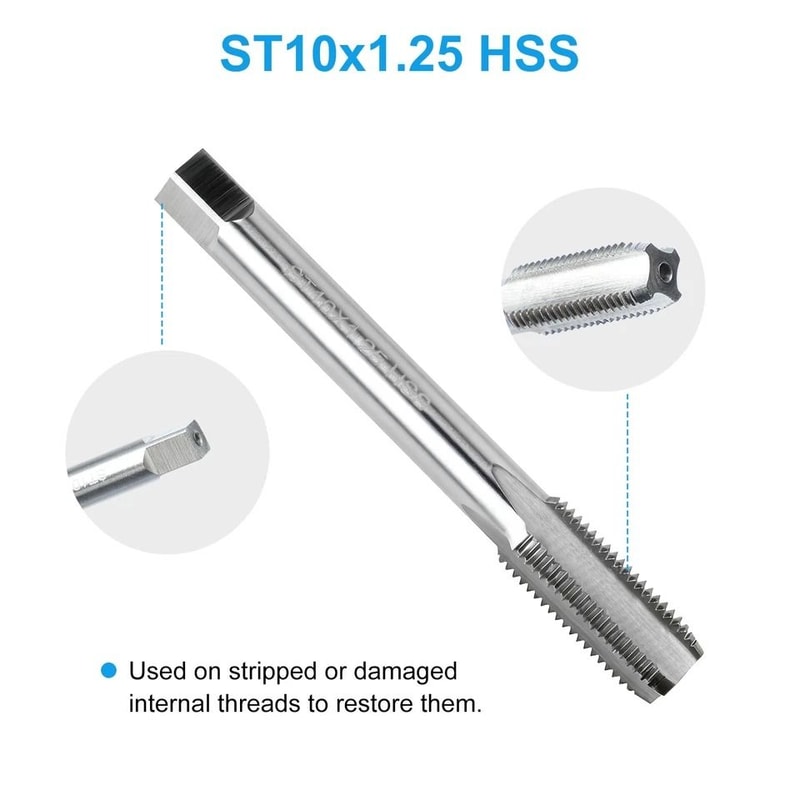 Thread Repair Kit Stainless Steel Inserts HSS Tap Helicoil Style Automotive Tools 6
