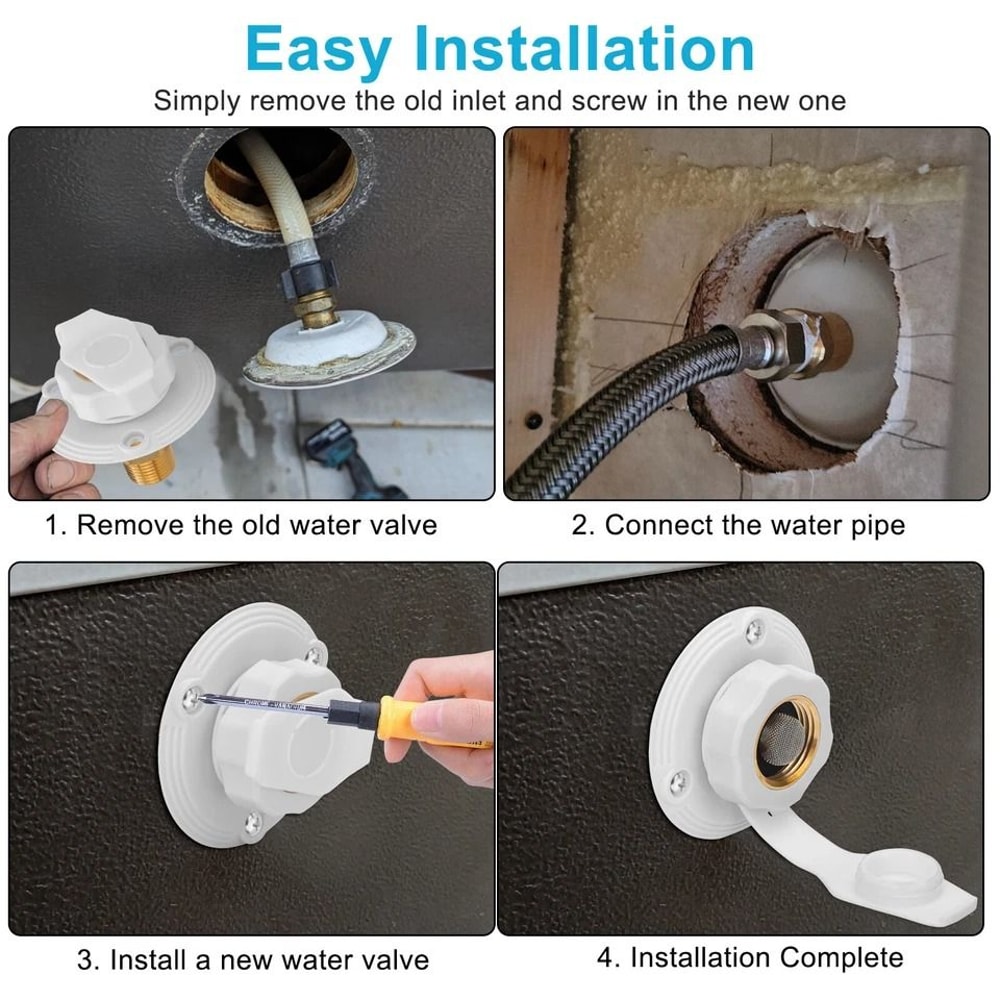 Brass RV City Water Inlet Inlet Connection Flange For Trailer Marine Brass Check Valve 3