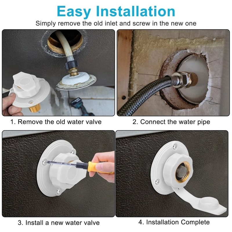 Brass RV City Water Inlet Inlet Connection Flange For Trailer Marine Brass Check Valve 3