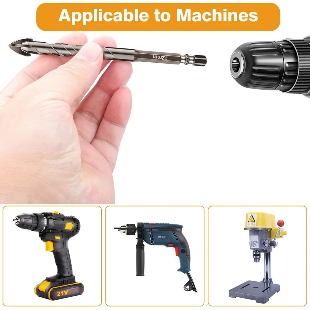 HighQuality Ceramic Tile Drill Bit Set Eccentric Tungsten Steel FourFlute Sawtooth For Tile Glass C 2