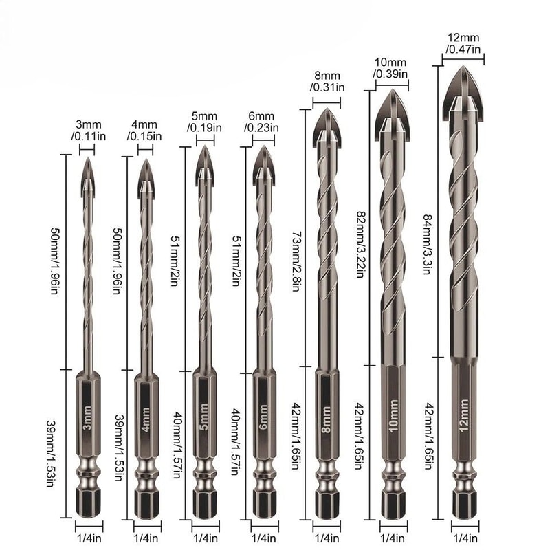 HighQuality Ceramic Tile Drill Bit Set Eccentric Tungsten Steel FourFlute Sawtooth For Tile Glass C 8