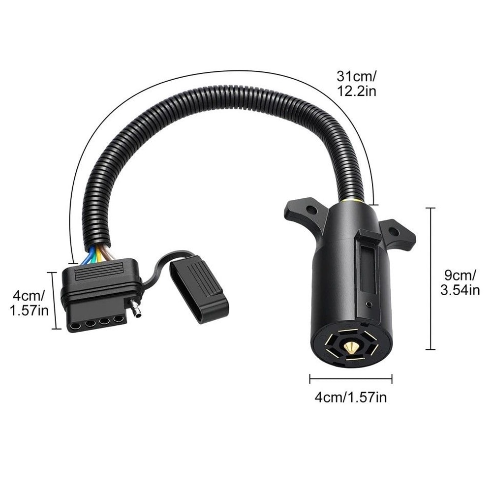 Trailer Adapter Way Round Blade To Pin Flat Wiring Plug For Tow Lights RV And Caravans 1