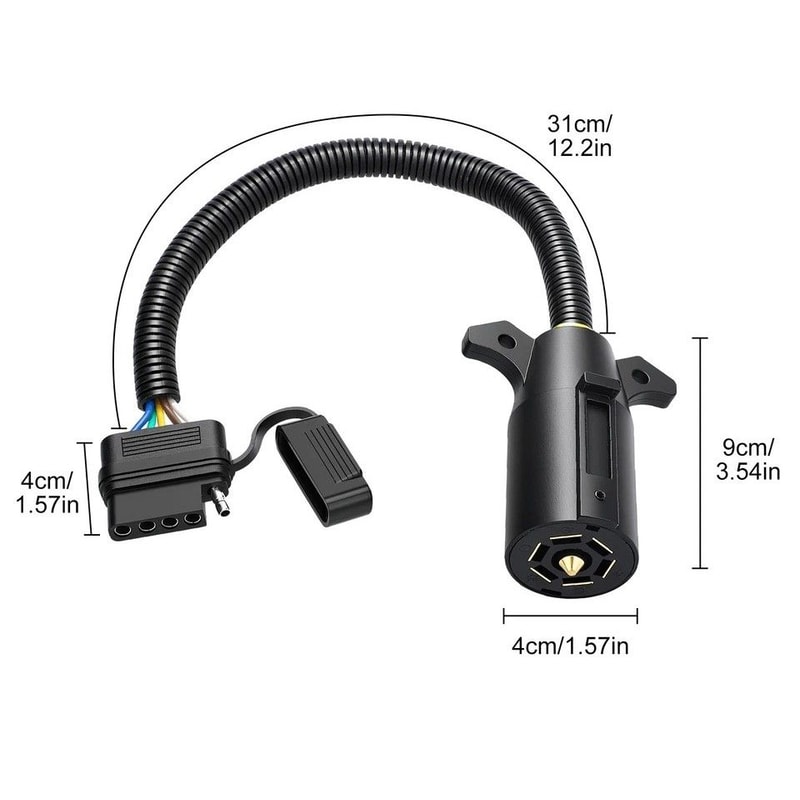 Trailer Adapter Way Round Blade To Pin Flat Wiring Plug For Tow Lights RV And Caravans 1