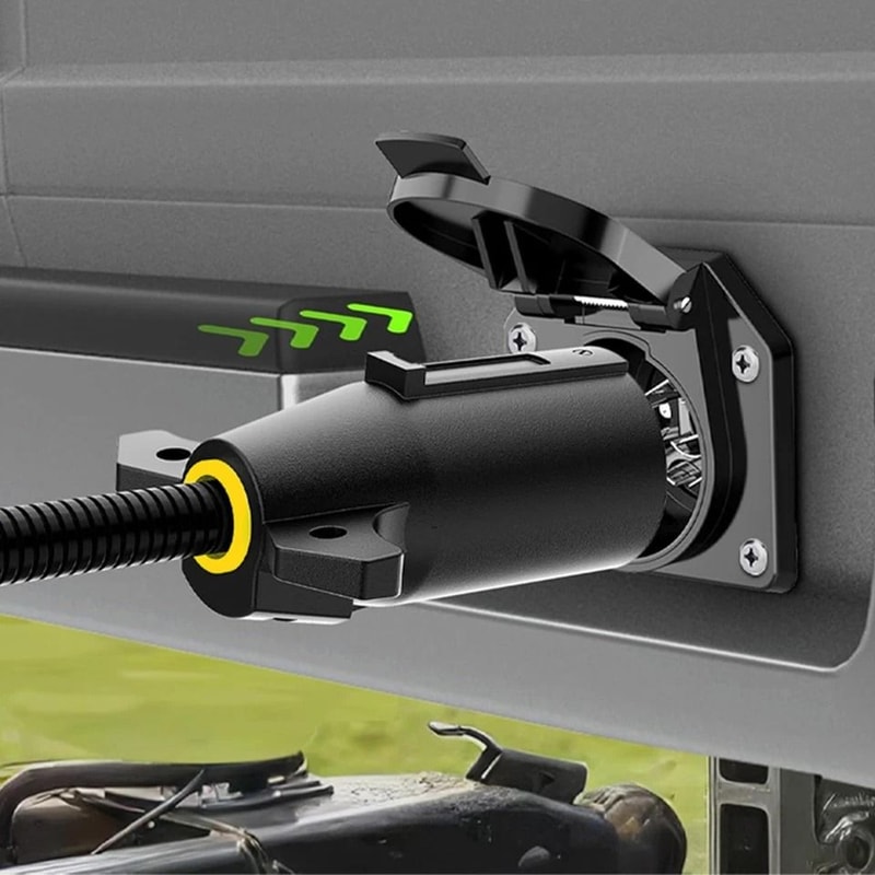 Trailer Adapter Way Round Blade To Pin Flat Wiring Plug For Tow Lights RV And Caravans 2