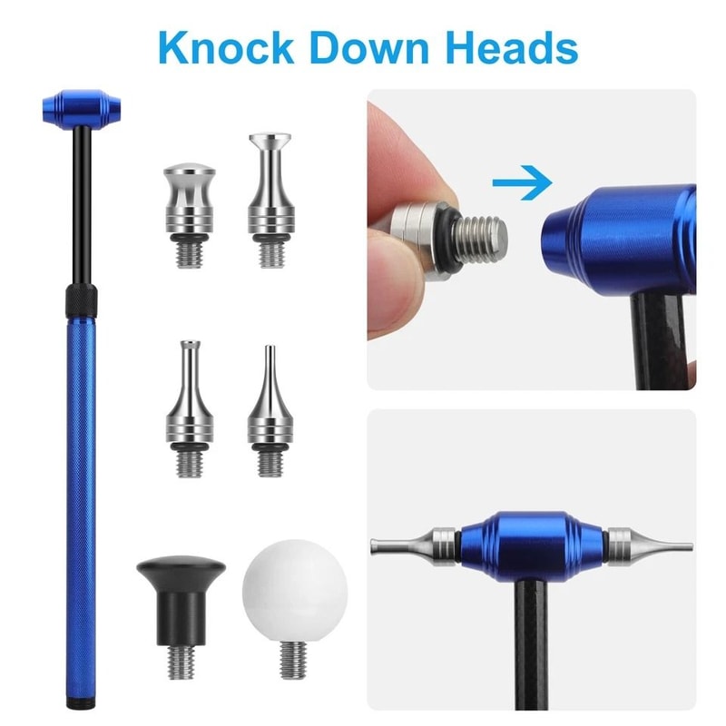 Paintless Dent Repair Hammer Car Dent Puller Lifter Kit Retractable Tool For Hail Removal Aluminum 4