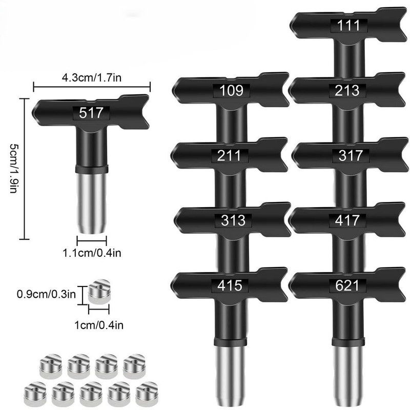 Airless Spray Nozzles Reversible Paint Spray Tips Compatible With Spray Guns Stainless Steel 7
