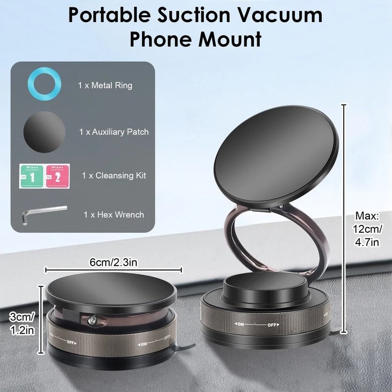 Vacuum Magnetic Phone Holder Stand Foldable Car Suction Cup Mount Adjustable Magnetic Phone Mount 2